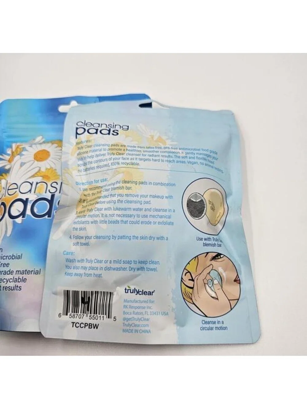 New Truly Clear Pore Cleansing Pads 2 Packs 8 Total Silicone Vegan BPA-Free